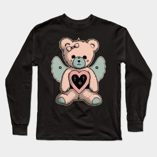 Gothic Sad Bear Creepy Spooky Kawaii Bear Long Sleeve T-Shirt